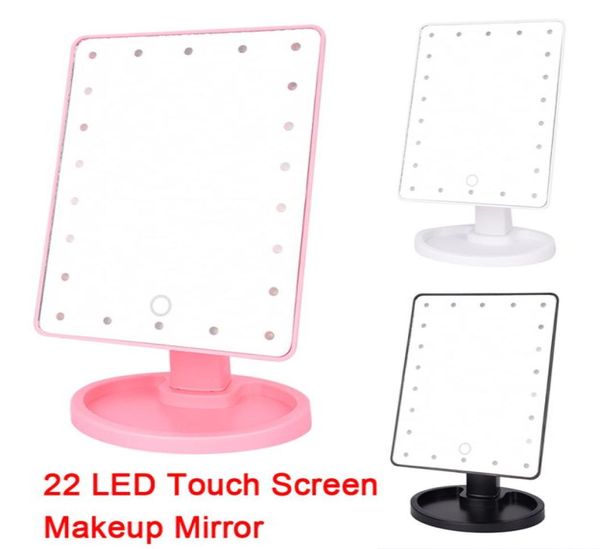 22 LED touch Sn Makeup Mirror Specchio professionale Vanity Mirror Lights Health Beauty Regolable Regolable Counterop 180 Rotazione2037363