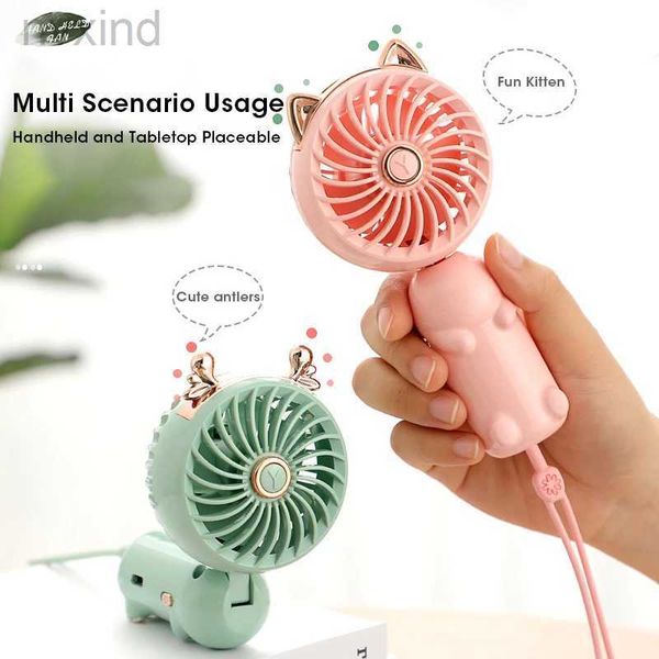 Ventiladores elétricos de verão fã de mão pequeno ventilador elétrico USB portátil portátil mini pequeno ventilador elétrico dobrável fã de mesa fofa d240429