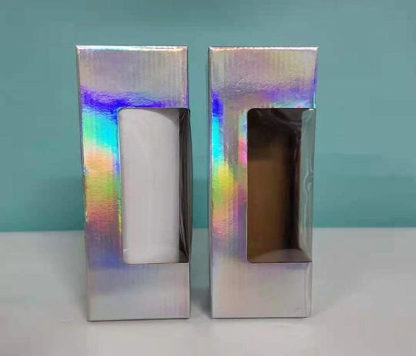 Ящик для дисплея Голографические коробки Лазерные коробки подходят 20 унций Прямой тощий тумблер с пластиковыми крышками.