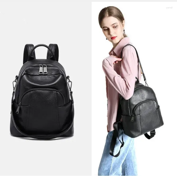 Школьные сумки женский рюкзак европейский и американский стиль многофункциональный кожа