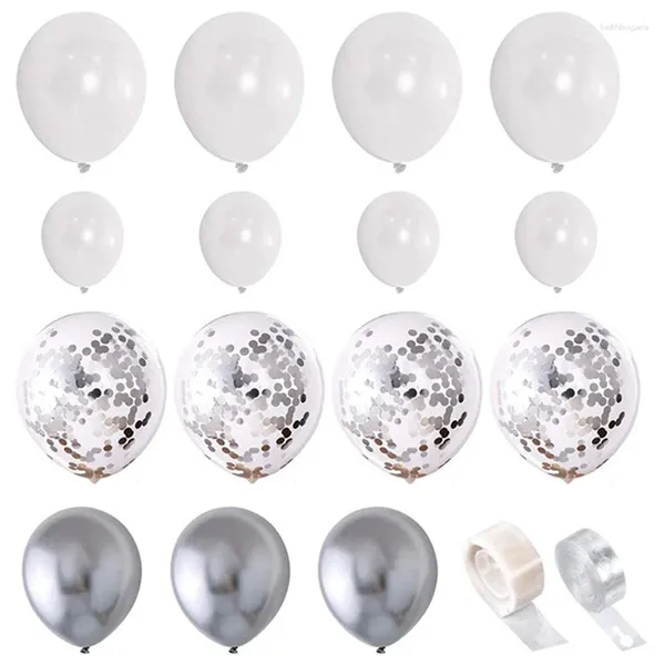 Parti Dekorasyonu 102pcs Metal Gümüş Gri Balon Zincir Seti Malzemeler Doğum günü Sahne Düzenlemesi Düğün Balonları