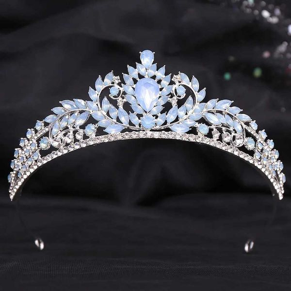 Tiaras Dolce Girl Girl Girl Birthdate Crown Opal Crown for Women Queen Crystal Bridal Crown Bashs Accessori per capelli per capelli Accessori per capelli