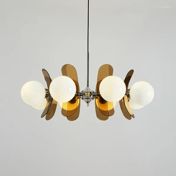 Avizeler İskandinav Minimalist Ortaçağ Renkli Akrilik Oturma Odası Yemek Bauhaus Yatak Odası Memphis Chandelier