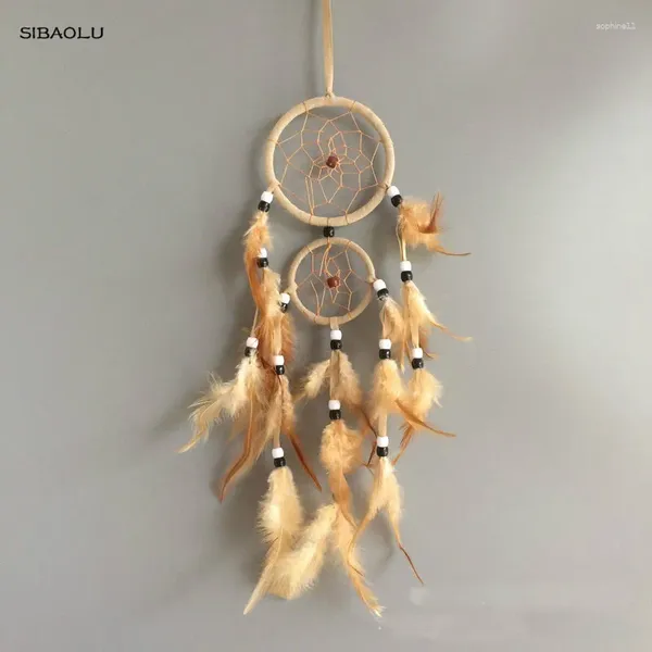 Arti e mestieri decorazioni per la casa vintage retrò dream catcher piume circolari pareti appesi decorazioni per auto per auto