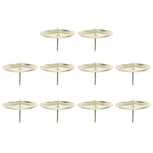 Kerzen 10pcs Metallkerzenhalter Candlestick Candle Tably Candle Rack Home Round Candle Reparaturhalter Iron Candle Stand 6x6cm