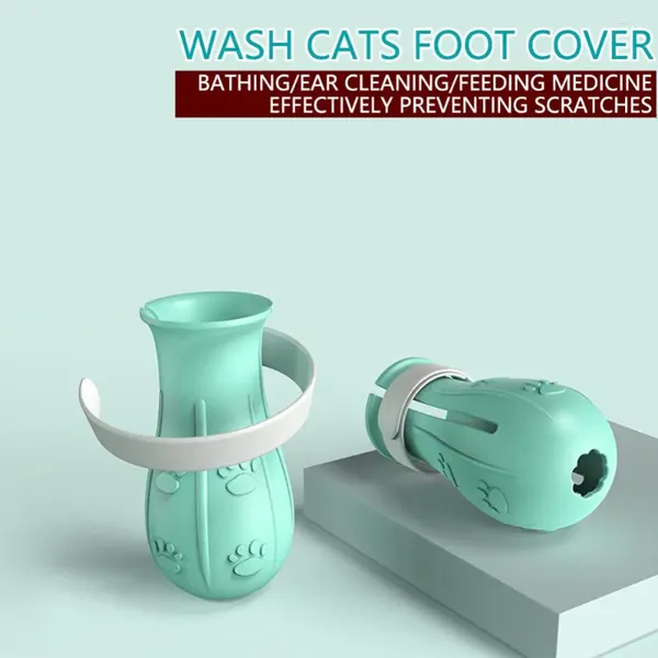 Kedi kostümleri ayak örtüsü anti-çizik ve ısırık ayarlanabilir yumuşak silikon evcil hayvan banyo botları için tımar banyo tıraşları uygun
