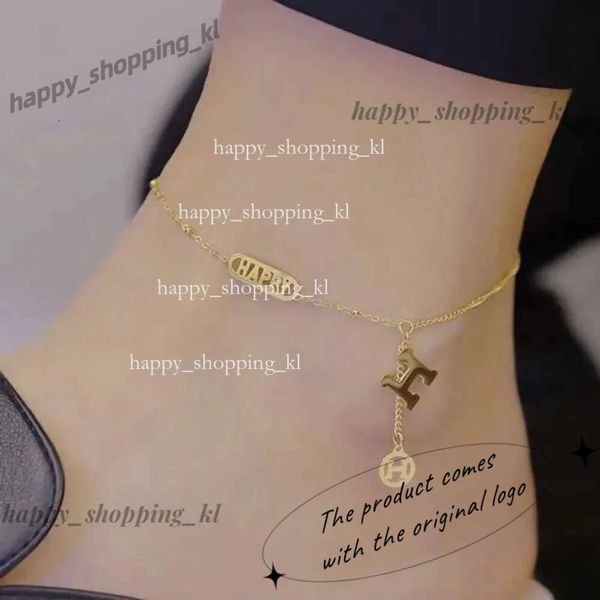 Designer Anklets Lettera iniziale in acciaio inossidabile Lettera H-Neck Gold Womens Summer Beach Accessori body Chain Giftl H Anklet 920