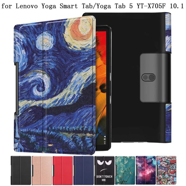 Caixa de couro PU PU Caixa de tablet para Lenovo Yoga TAB 5 YT X705F X705L X705M Fundas de capa para Lenovo Yoga Smart Tab 10.1 Case Flip Shell