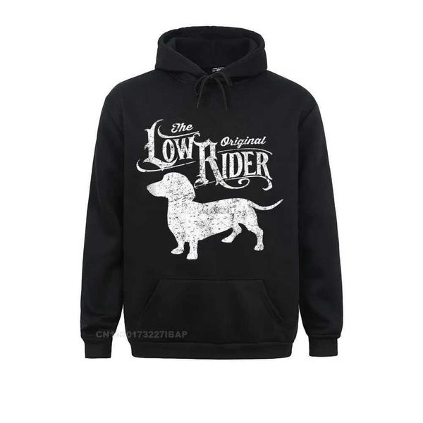 Erkek Hoodies Sweatshirts Orijinal Low Rider Dachshund Köpek Komik Dachshund Hoodie Yetişkin Uzun Slve Sweatshirts Preppy Hoodies Popüler Aile Giysileri T240428