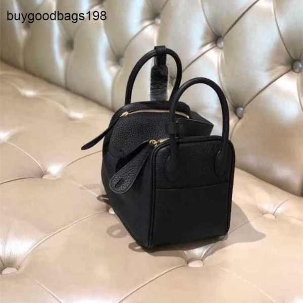 Bolsa de grife bolsas femininas totalmente feitas de couro TC Mini portátil um mensageiro de ombro preto 6z7i