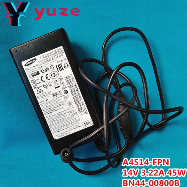 Aksesuarlar A4514FPN 14V 3.22A 45W BN4400800B Samsung Monitör/Ekran TV AC/DC adaptörü C27F591FDC S22C300H U28E590D için Güç Kaynağı