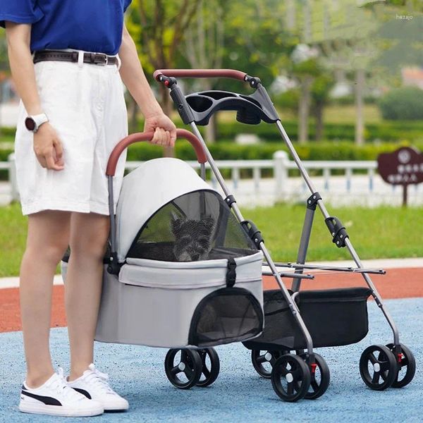 Hundeträger 2024 Mode Haustier Kinderwagen Outdoor -Reisegetriebe Faltbare Load15 kg Universal Wheel Trolley für Katze