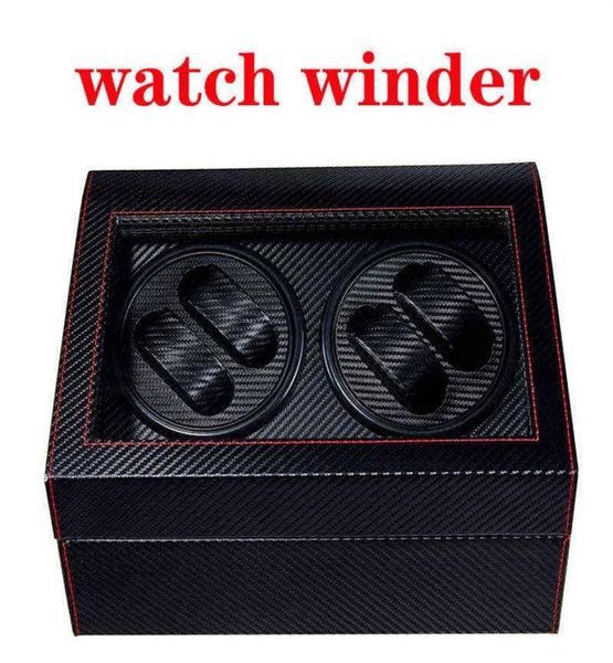 Luxury Fashion hochwertiger Uhren Wickler Mover Open Motor Stop Automatic Watch Rotatator Display Box Wickler Remontoir Wood Leder H1199631