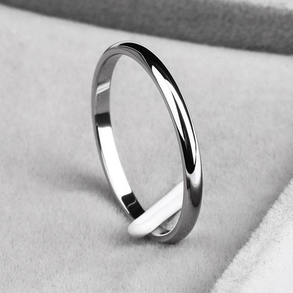 Anéis de banda knock titanium aço de ouro rosa anti-allérgica suave casais simples bijouterie para homem ou mulher entrega de gotas de entrega de jóias otk8a