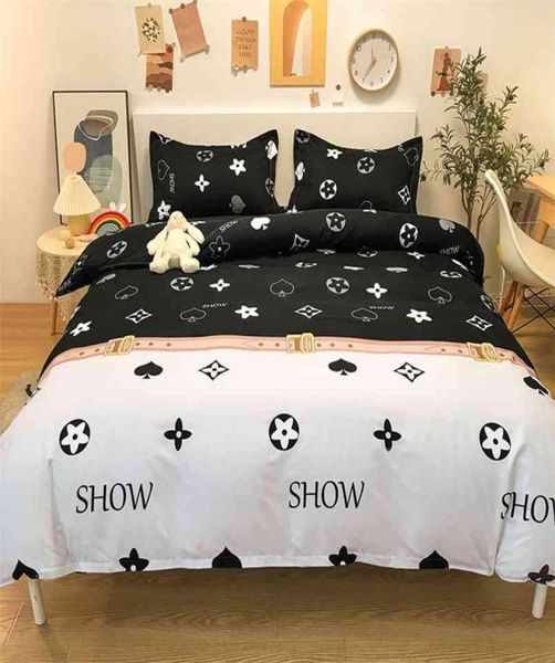 Mode einfache Style Home Bettwäsche Sets Duvet Cover Flat Sheets Winter Full King Queen Set mit unterschiedlichen Farbe 2107273254810