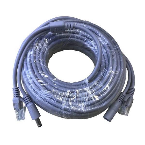 Steuerelemente 5m/10m/15m/20m/30m Ethernet CCTV -Kabel RJ45 + DC -Stromanschluss RJ45 Kabel CAT5 -Netzwerk -LAN -Kabel für IP -Kameras NVR -System