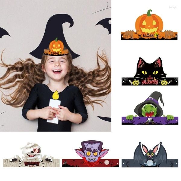 Acessórios para o cabelo para crianças leves Fantas de Halloween Propções Decorações Papel