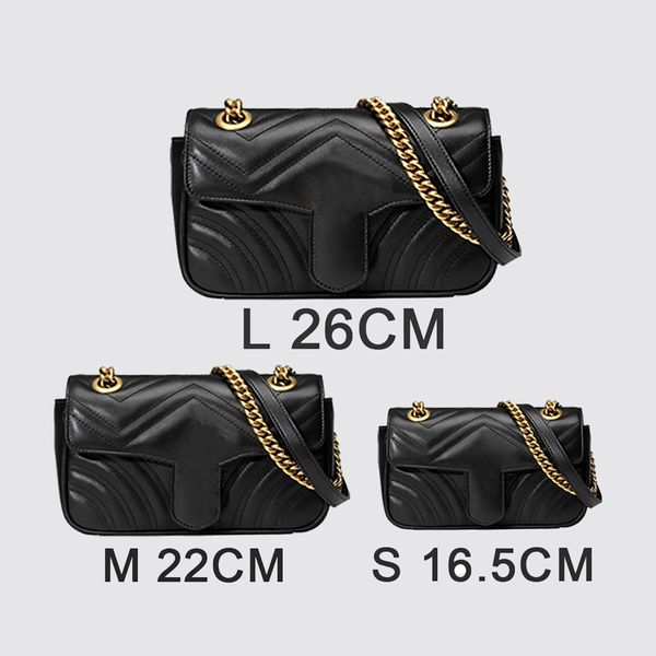 Höherwertige Designer Taschen Mode Marmont Frauen Luxurys Designer Taschen echte Lederhandtaschen Kette Kosmetische Einkaufsumbtertasche Lady Walle