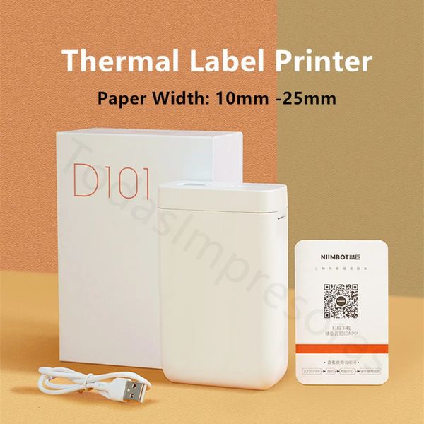 Niimbot Original D101 Thermal Label Printer Classic Mini Inkless D110 Bluetooth Беспроводной кабель тепловой ювелирные ювелирные ювелирные украшения Создатель бумага 240429