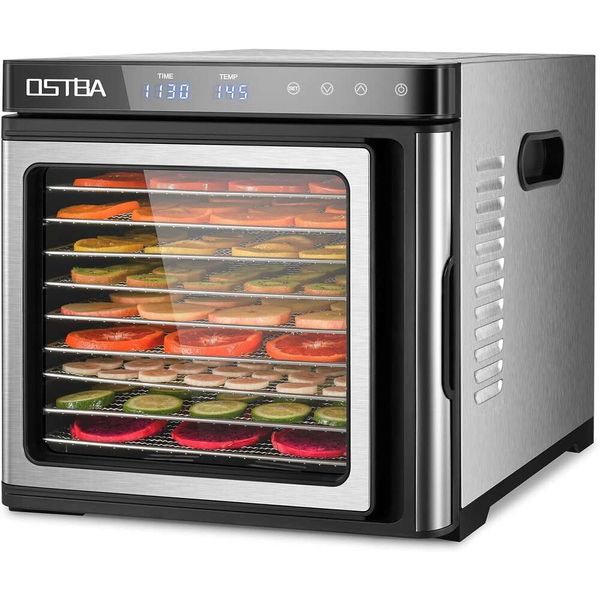 Premium 9 -Tray -Dehydrator aus Edelstahl mit einstellbarer Temperatur und Timer - perfekt zum Dehydrieren von Obst, Gemüse und Kräutern mit Überhitzungsschutz