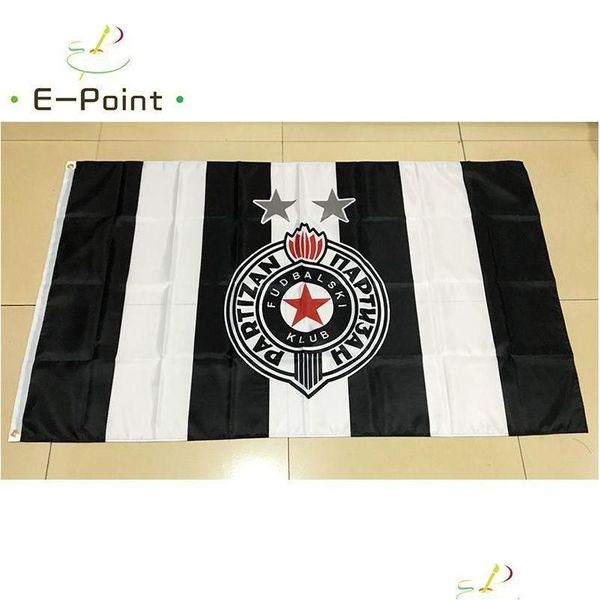 Banner Flags Serbia FK Partizan Flag 3x5ft 90cmx150 cm Decorazione in poliestere Flying Home Garden Flagg Regali Festi