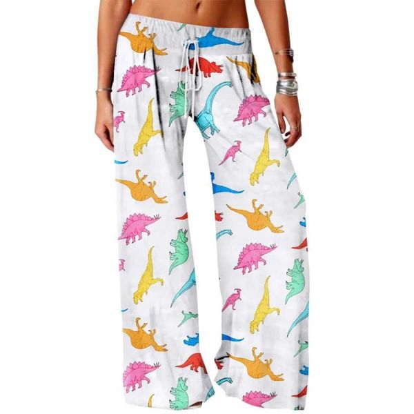 Pantaloni da donna Capris Spring Dinosaur Stampa pantaloni estivi Fashi