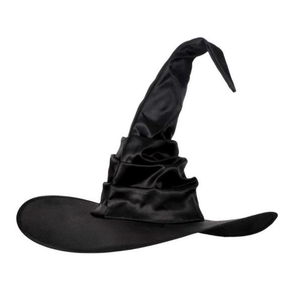 Chapéus de festa Moda Angulado Hat Hat Black Folds Wizard Halloween Adt Kid Festivals Headgear4348117 Drop Delivery Home Garden Festive Dhjmn