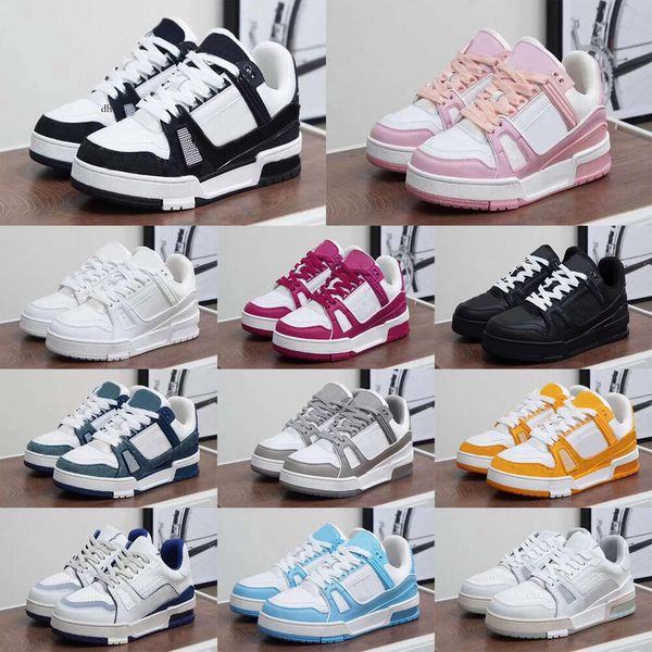 Тренер Новые дизайнерские туфли Emed Sneaker White Black Sky Blue Green Denim Pink Red Mens Casual Sneakers Низкие платформы женские тренеры размер 36-45 Ize 18