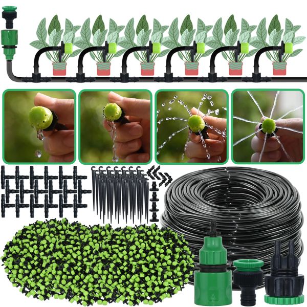 Decorazioni Kesla Garden Sistema di irrigazione automatica Kit Drip Irrigation 1/4 '' ugelli per verdure fiore vegetale per pentole a vaso bonsai