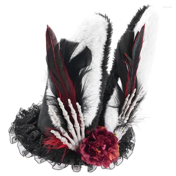 Вечеринка поставки Hamade Lolita Mini Hat Retro Feathers Feathers Feathers Hats Gothic Ear Clips Anime Cosplay Headsice