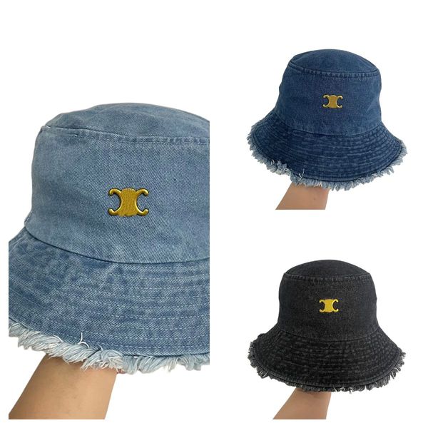 Eimer Hut Casual Luxus Unisex Caps Frauen Herren Designer Hüte coole Casquette Denim Print Anpassungskappe Männer Beanie