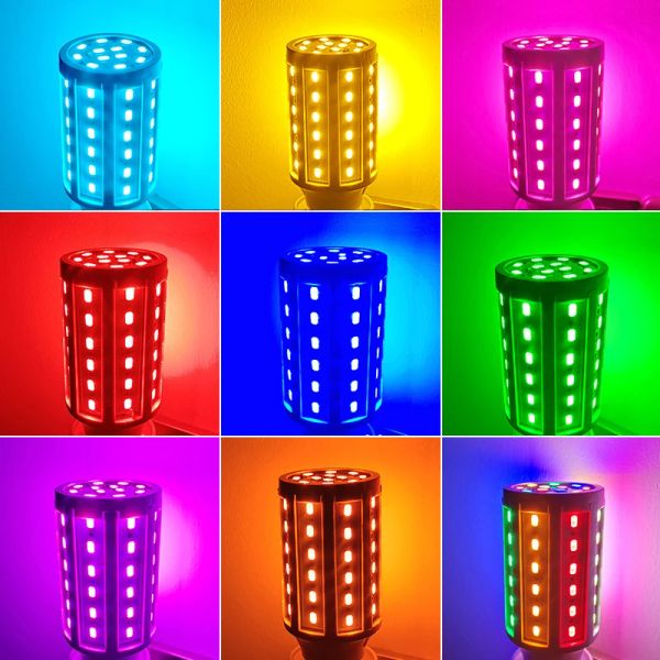 Decorazioni 5W 10W 15W 20W E27 Bulbo LED SMD5730 Lampade di lampadina di mais Bule giallo rosso Pink Green Garden Lampadina decorativa