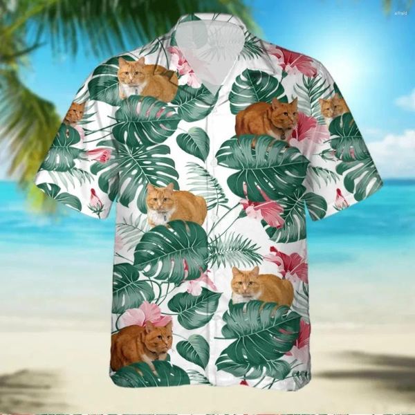 Camicie casual maschile da uomo hawaiane uomini stampati con manica corta per costumi di abbigliamento di moda coreano top di grandi dimensioni in vendita floreale