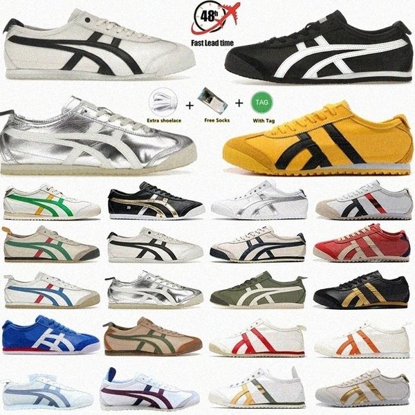 Tiger Mex 66 Treinadores Mate Bill White Black Bege Grass Verde Azul Creme Vermelho Mulheres Mulheres Running Running Shoes Mens Sapato Esporte XHNK#