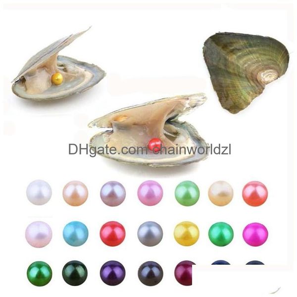 Pearl Großhandel DIY 25 Farben rund Akoya 6-7mm Single Pearls Austern Schmuckdekorationen Vakuumverpackung Trend Geschenk Überraschung Drop d Dhvpx