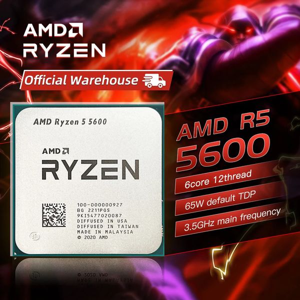 RYZEN 5 5600 CPU Brand Game Processor Socket AM4 6-Core 12 Thread 65W DDR4 PROCESSADOR DE CPU DE MÁPIA DE ENCOMENDO SEM FAM DE FRIONER 240410