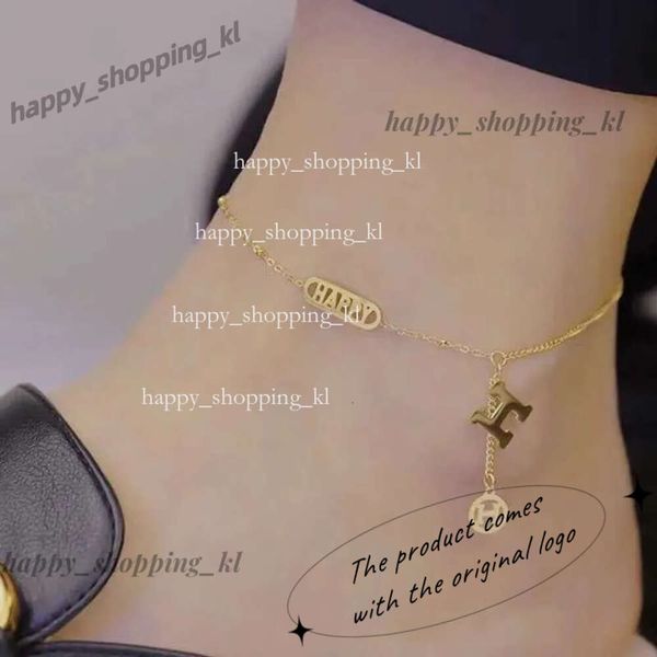 Designer Anklets in acciaio inossidabile Lettera iniziale H-Neck Gold Womens Summer Beach Accessori body Chain Giftl H Anklet 301