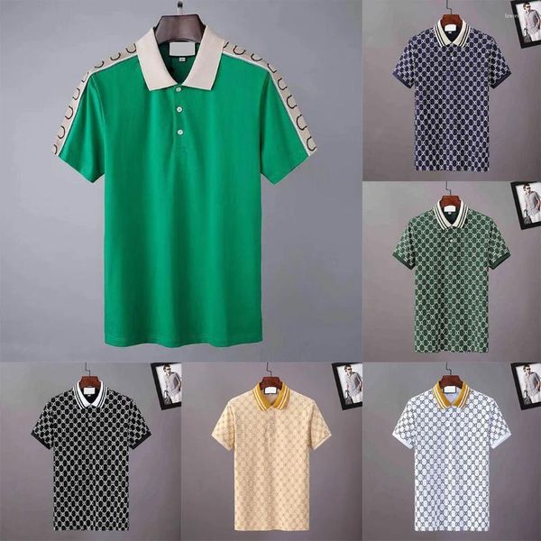 Мужская половая дизайнерская рубашка поло, мужские женские футболки, мужские модные клетчатые печать печати хлопковые коммерческие дела спортивные футболки 3xl
