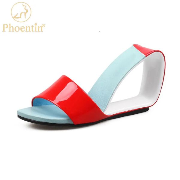 Phoentin Summer Designer Hollow Heel Slipper Sexy Women Sandals Shoes Wedge Sapatos Mulher Slides de praia casual FT1581 240423