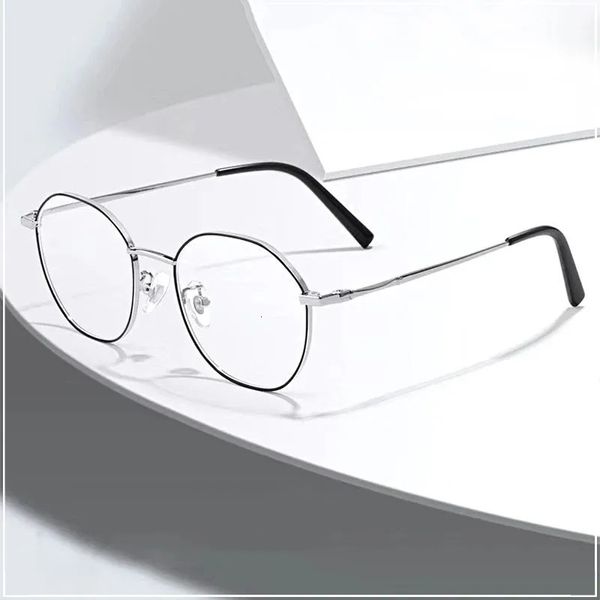 Metal Round Anti Blue Light Glasse Männer Klassische Square Brille Rahmen transparente Computerbrillen Feminino 240424