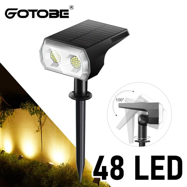 Decorazioni 48 luci per prato solare a LED Spotlight paesaggistica esterno IP65 Impossibile aggiornamento a energia solare Lampada a muro a parete Villa Garden decorativa