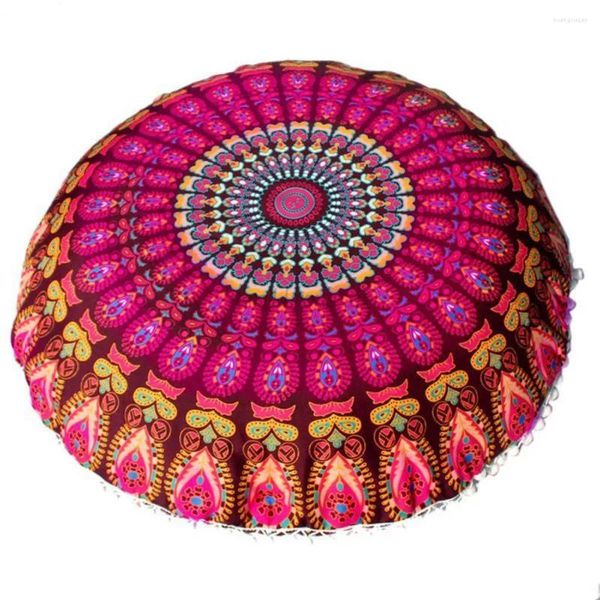 Cuscino da 43 cm rotondo mandala cuscino bohémien cuscini a pavimento casa/el cover stampato a fiori senza ripieno cotone 2pc/lotto