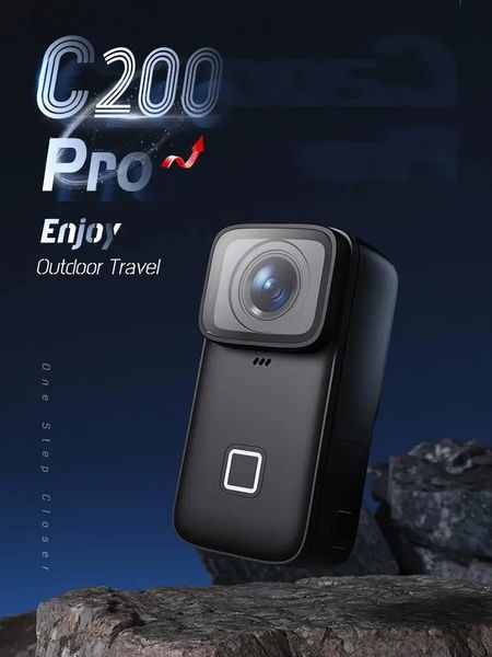 Câmera de ação SJCAM C200 Pro 4K com corpo portátil 5m à prova d'água FHD 6 eixos Giroscópio Vídeo 5G WiFi Night Vision Sports DV 240418