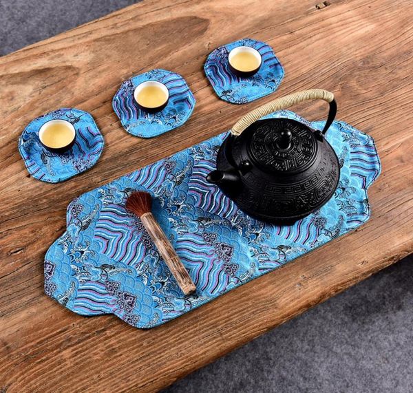 Последние роскошные маленькие столешницы Tea Table Clate Chinese Silk Plactemats Высококачественный бакада -обеденный стол