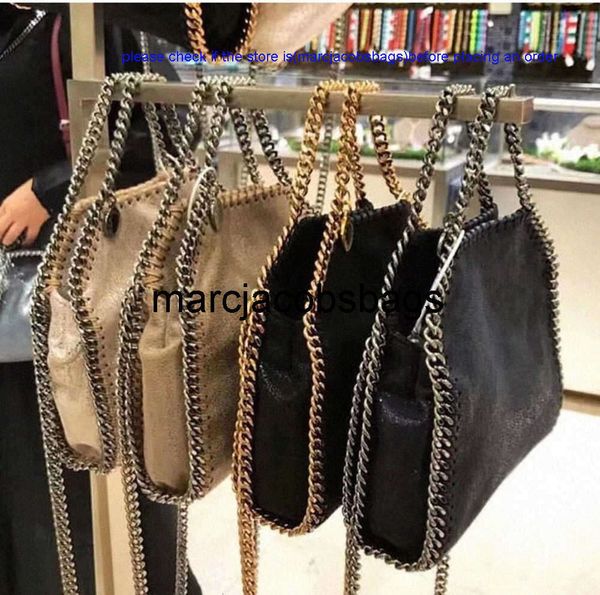 Stella McCartney Bag Tote Mulher Bolsa Falabella Mini Metalic Sliver Black Shopping Shop