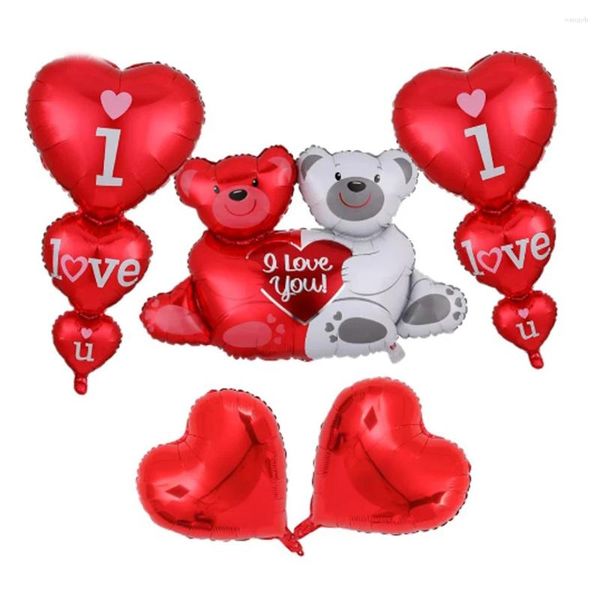 Decoração de festa 5pcs/set 100 76cm enorme I Love You Bear Balões Cartoon Feliz Aniversário Menino e Menina FOIL Classic Toy Baloon