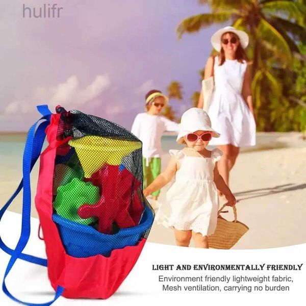 Areia Play Water Fun Divertida portátil Baby Sea Storage Mesh Sacos para crianças Brinquedos de areia de praia Bolsa de rede Diversão de roupas de banheiro de banheiro mochilas D240429