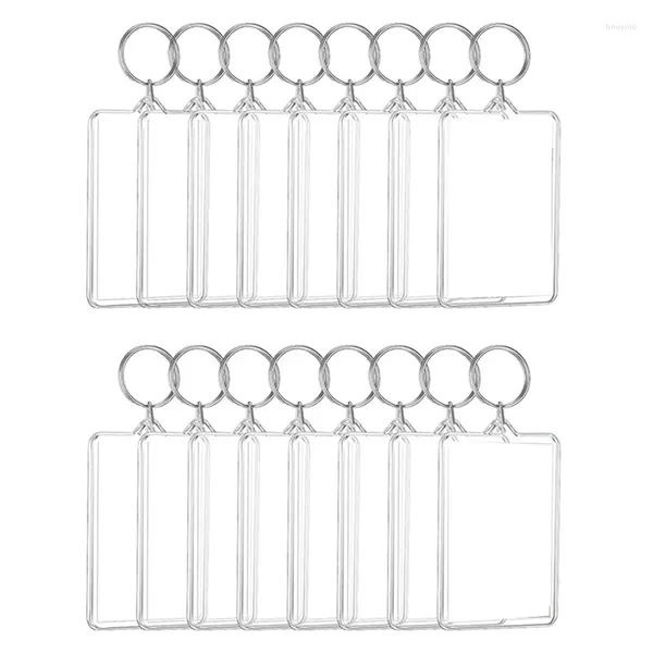 Keychains 16pcs acrílico PO FRAMENTOS POCHANCHAIN INSERIR KEYRING em branco para artesanato DIY 2,2 x 3 polegadas Durável instalação fácil