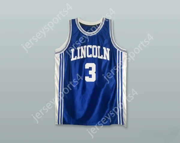 Nome personalizzato Name Mens Youth/Kids Stephon Marbury 3 Abraham Lincoln High School Railsplitters Navy Blue Basketball Jersey Top Top S-6xl S-6XL