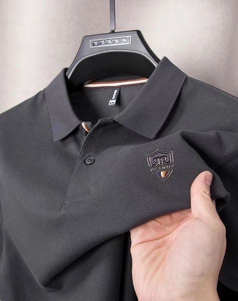 High-End 100% reine Baumwolle Kurzarm Herren Polo Shirt Sommer Paul Brand Trend Brief Sticker Casual Lteel T-Shirt 240428
